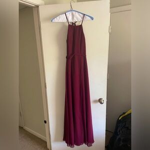Burgundy Maxi Halter Dress